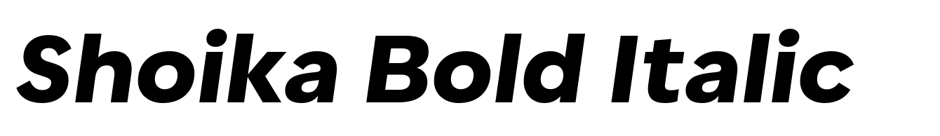 Shoika Bold Italic